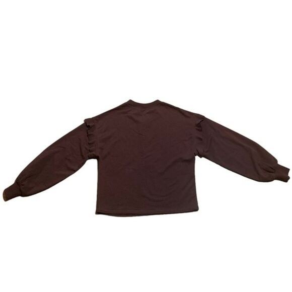 Sundays Ruffle Sleeve Long Sleeve Top Casual Fall Winter Burgundy Size XS - Picture 4 of 8